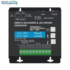 オンボードディスプレイ付き高周波 6 チャンネル DMX デコーダ-